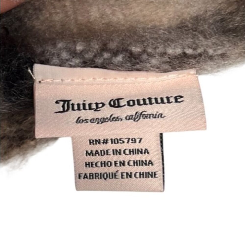 Juicy Couture Women’s Plaid Fringe Scarf 100% Polyester Brown Pink Tan - Picture 5 of 6